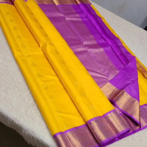 Kanchipuram 100% Pure Unique Korvai Pattern - CANDY SAREES Traditional Silk Sarees