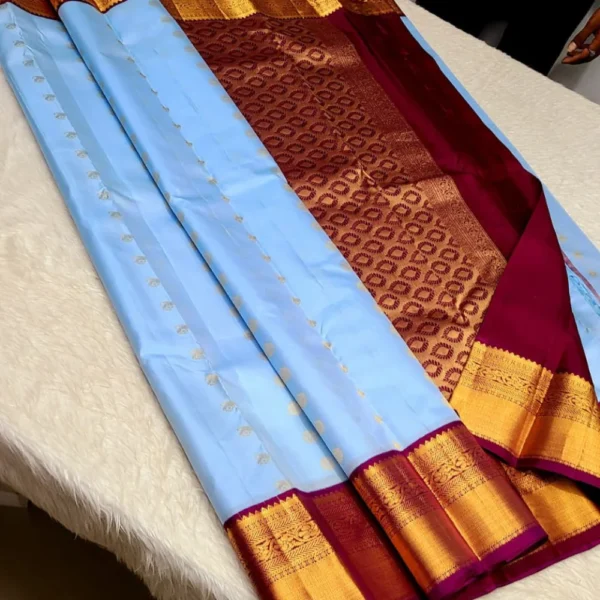 Kanchipuram 100% Pure Unique Korvai Pattern Traditional Silk Sarees - CANDY SAREES