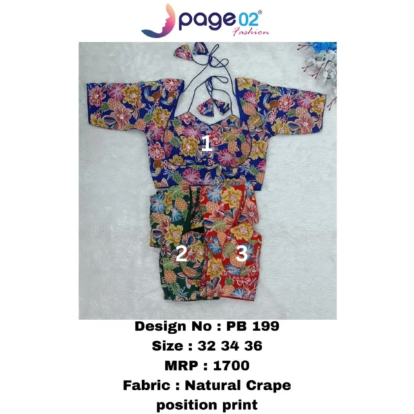 NATURAL CRAPE POSITION PRINT PADDED BLOUSE - PAGE02