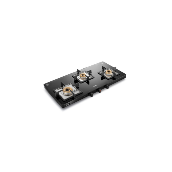 3 Burner Ultra Slim Glass Gas Stove with High Flame Forged Brass Burner - Auto Ignition 1035 US BL - GLEN