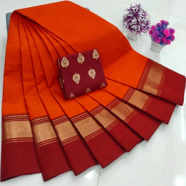 Kanchi Handloom Cotton Sarees BSKHCS00015