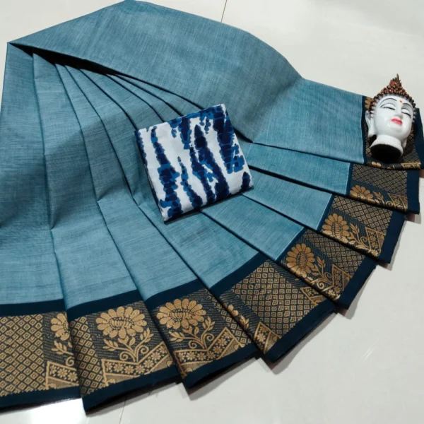 Kanchi Handloom Cotton Sarees BSKHCS00016