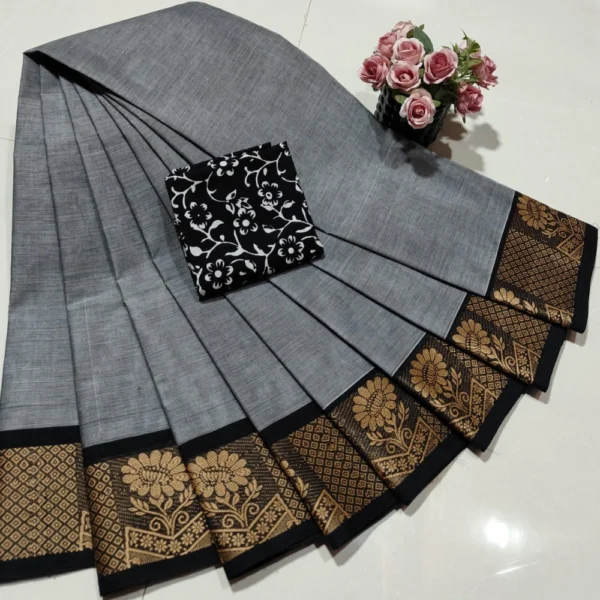 Kanchi Handloom Cotton Sarees BSKHCS00017