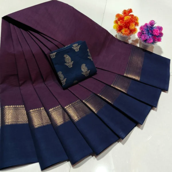 Kanchi Handloom Cotton Sarees BSKHCS00019