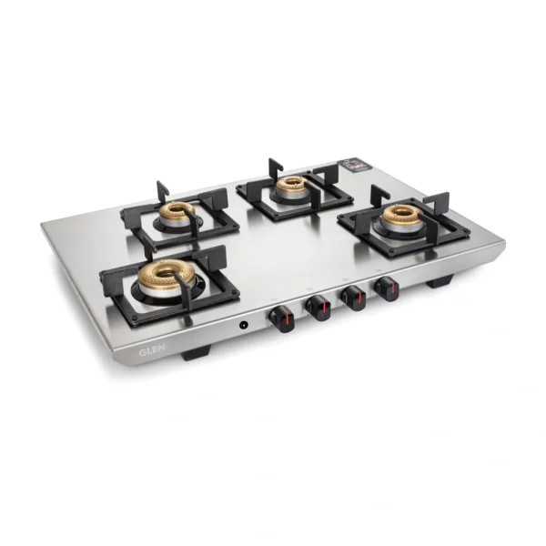 4 Burner Ultra Tuff Stainless Steel Gas Stove with Forged Brass Burner - Manual (1054 UT SS)- GLEN