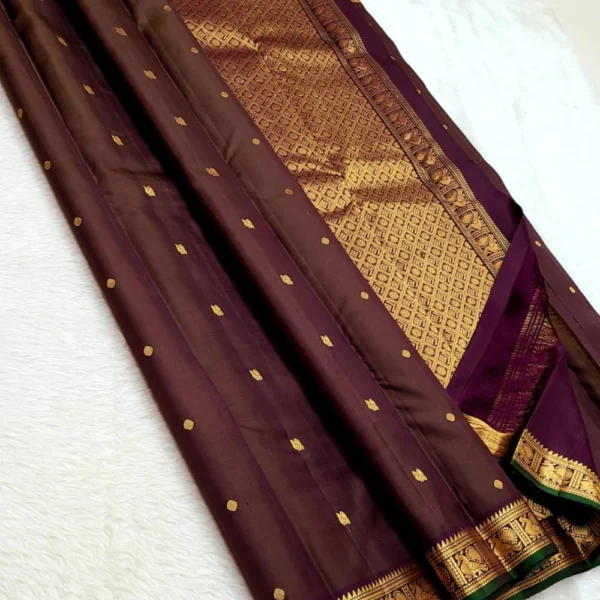 Handwoven 1G All Over Butta Small Border Silk Sarees - CSH1GBSBS00002