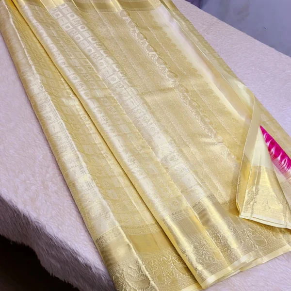 Pure Handwoven 1G Bridal Silk Sarees - CANDY SAREES
