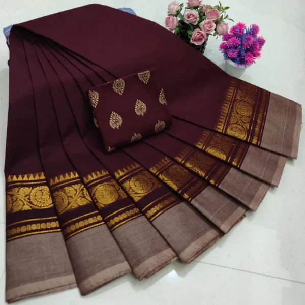 Kanchi Handloom Cotton Sarees BSKHCS00023