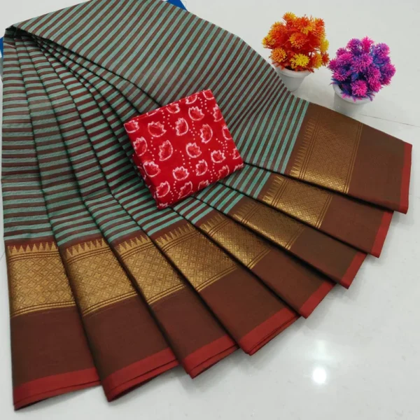 Kanchi Handloom Cotton Sarees BSKHCS00024