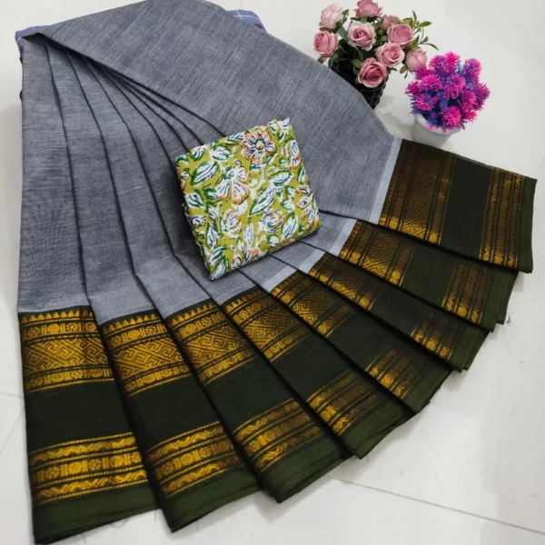 Kanchi Handloom Cotton Sarees BSKHCS00025