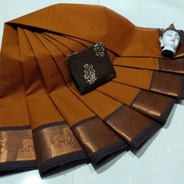 Kanchi Handloom Cotton Sarees BSKHCS00026