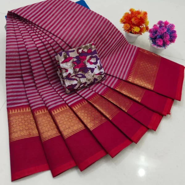 Kanchi Handloom Cotton Sarees BSKHCS00027