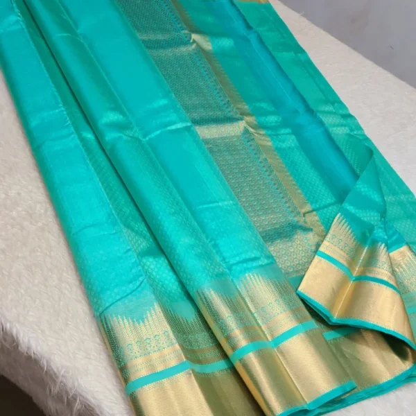 Kanchipuram 100% Pure Handwoven 1G Emboss Body Pattern Trendy Border Silk Sarees-CHS1GEBS00013