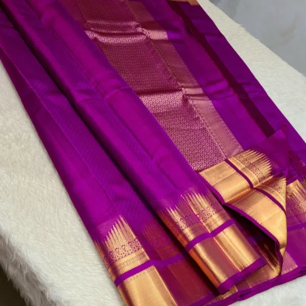 Kanchipuram 100% Pure Handwoven 1G Emboss Body Pattern Trendy Border Silk Sarees-CHS1GEBS00018