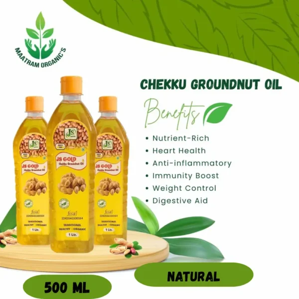 Chekku Ground nut oil-1/2ltr (MAATRAM ORGANICS)