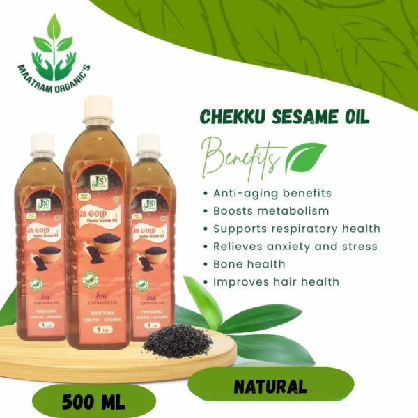 Chekku Seasame oil-1/2ltr (MAATRAM ORGANICS)