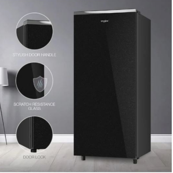 WHIRLPOOL REFRIGERATOR 192L 3 STAR DIRECT COOL SINGLE DOOR,(215 IMPRO GD ROY 3S CRYSTAL BLACK) 73305