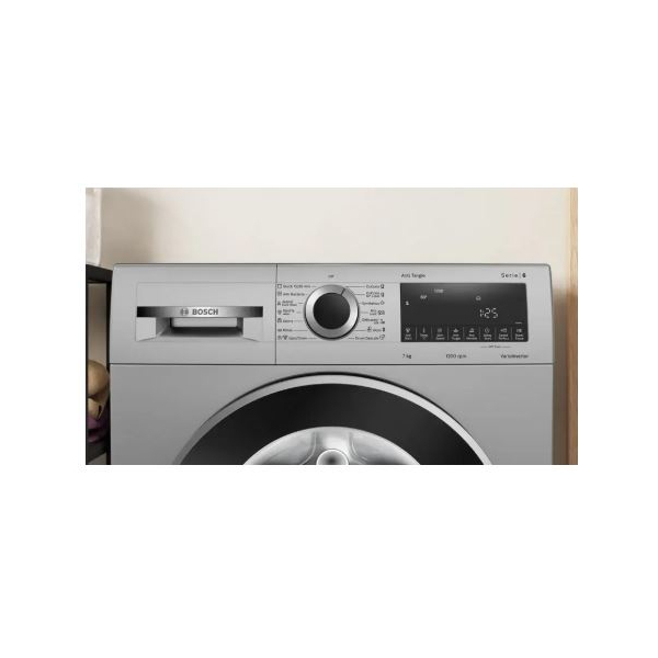 BOSCH 7 KG FULLY AUTOMATIC FRONT LOAD WASHING MACHINE WITH IN-BUILT HEATER SILVER  (WGA1220SIN)