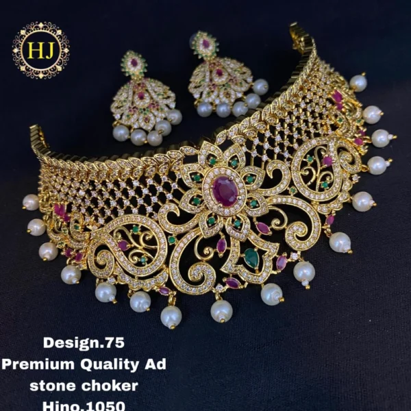 Premium AD stone choker - HIRAL JEWELLERY