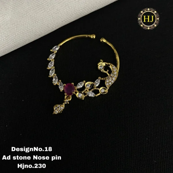 Premium AD Stone Nose Pin - HIRAL JEWELLERY
