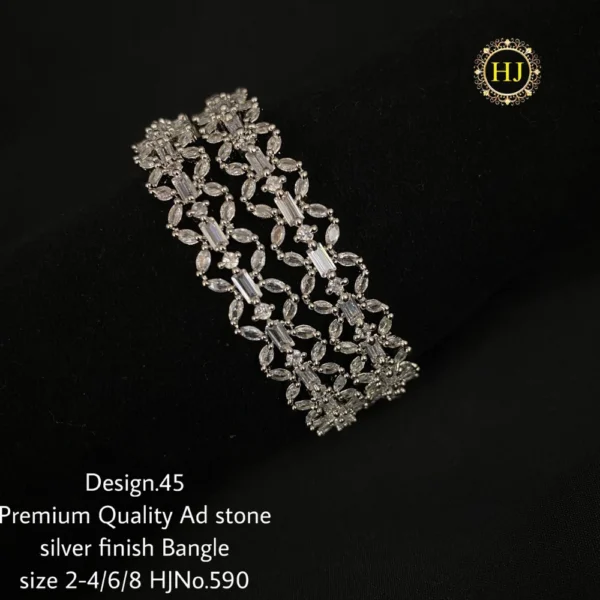 Premium AD Stone Silver Finish - HIRAL JEWELLERY