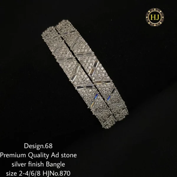 Premium AD Stone Silver Finish - HIRAL JEWELLERY