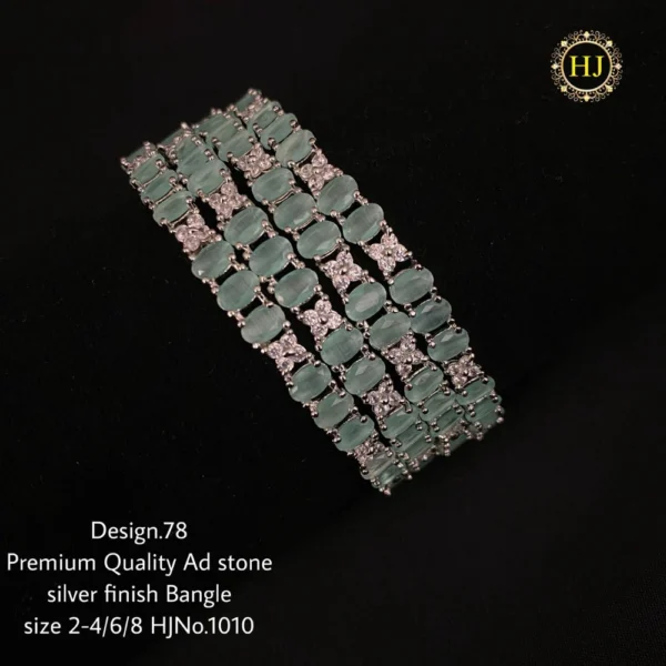 Premium AD Stone Silver Finish - HIRAL JEWELLERY