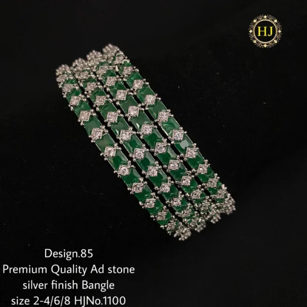 Premium AD Stone Silver Finish - HIRAL JEWELLERY