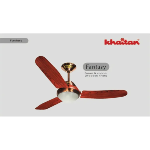 KHAITAN CELLING FAN FANTASY BLDC LED FAN (WOOD FINISH) WITH REMOTE 5 STAR