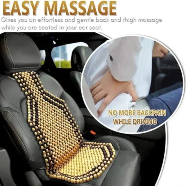 NATURAL CAR SEAT CUSHION WITH WOOD BEADS FOR SUMMER COOL MASSGE AND SUPPORT AUT - OCEANIC HEALTHCARE