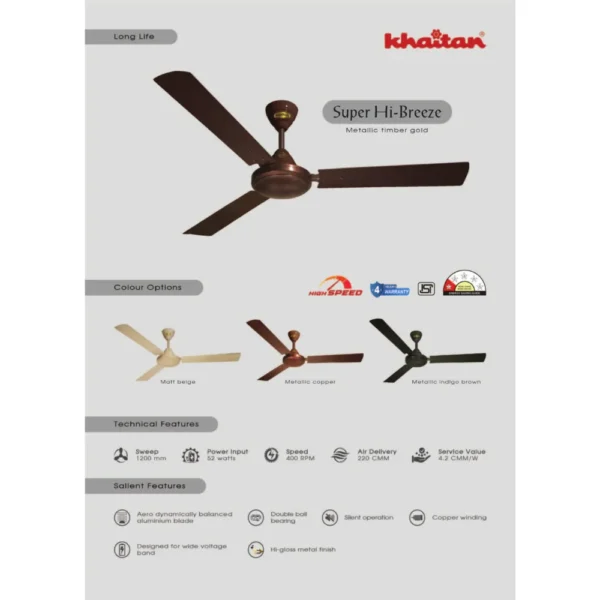 KHAITAN CELLING FAN SUPER HI BREEZE 1 STAR