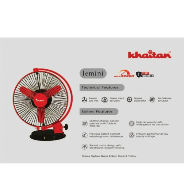 KHAITAN MULTIPURPOSE FAN JEMINI